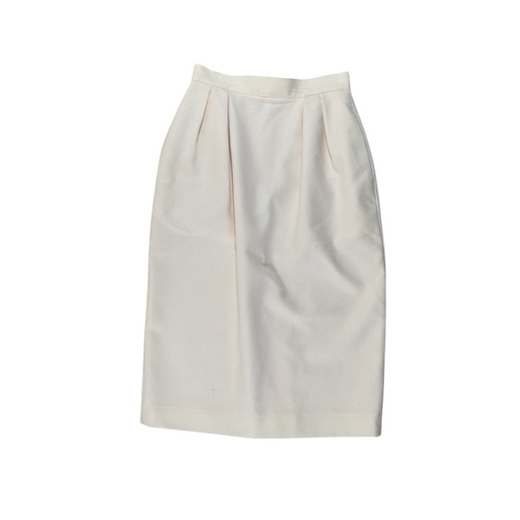 Vintage Nordstrom Women’s Cream Wool Skirt Size 4 - Picture 1 of 4